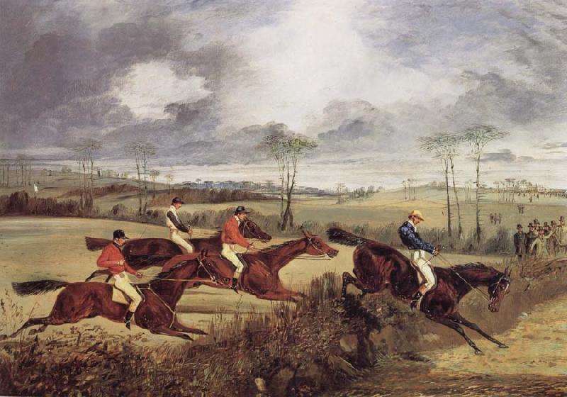Henry Thomas Alken A Steeplechase, Near the Finish Norge oil painting art